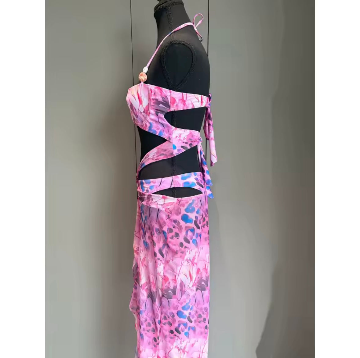 Cut out maxi swimwear dress