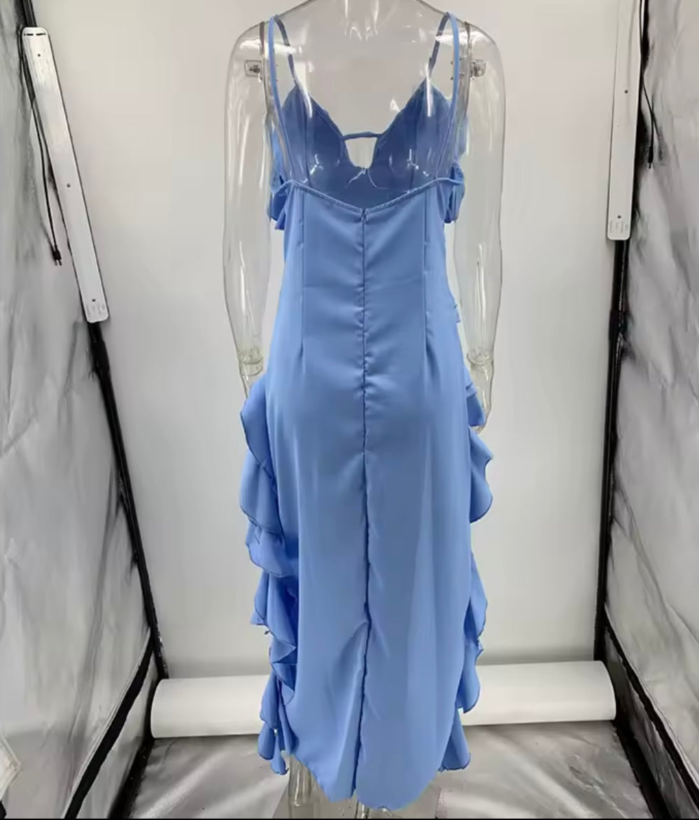 Blue ruffles dress