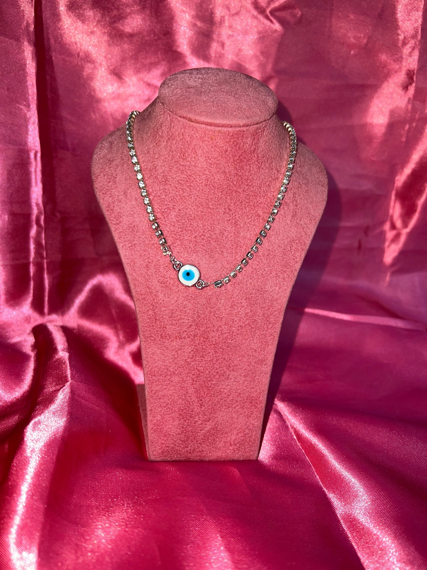 Circle evil eye necklace