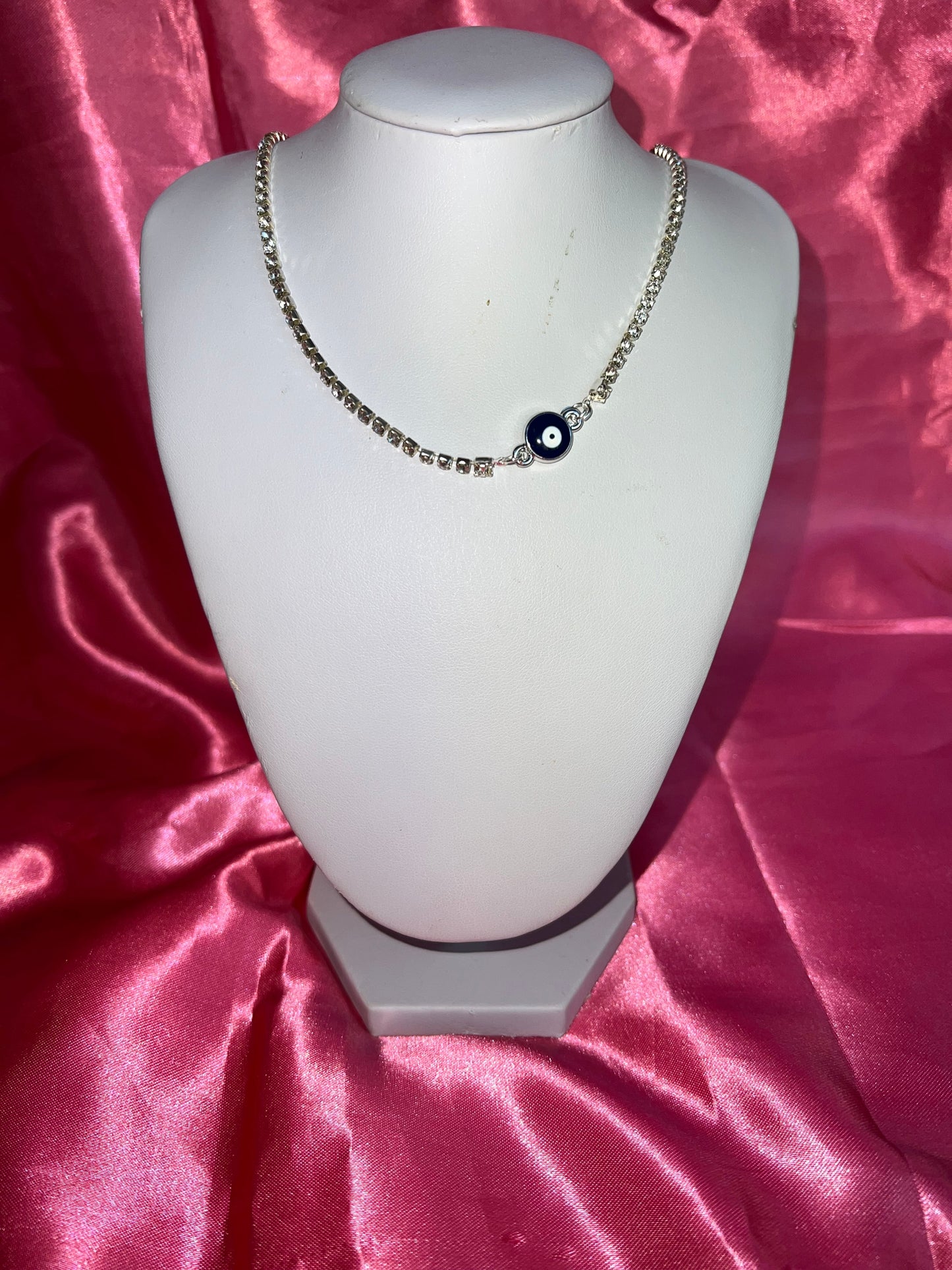 Circle evil eye necklace