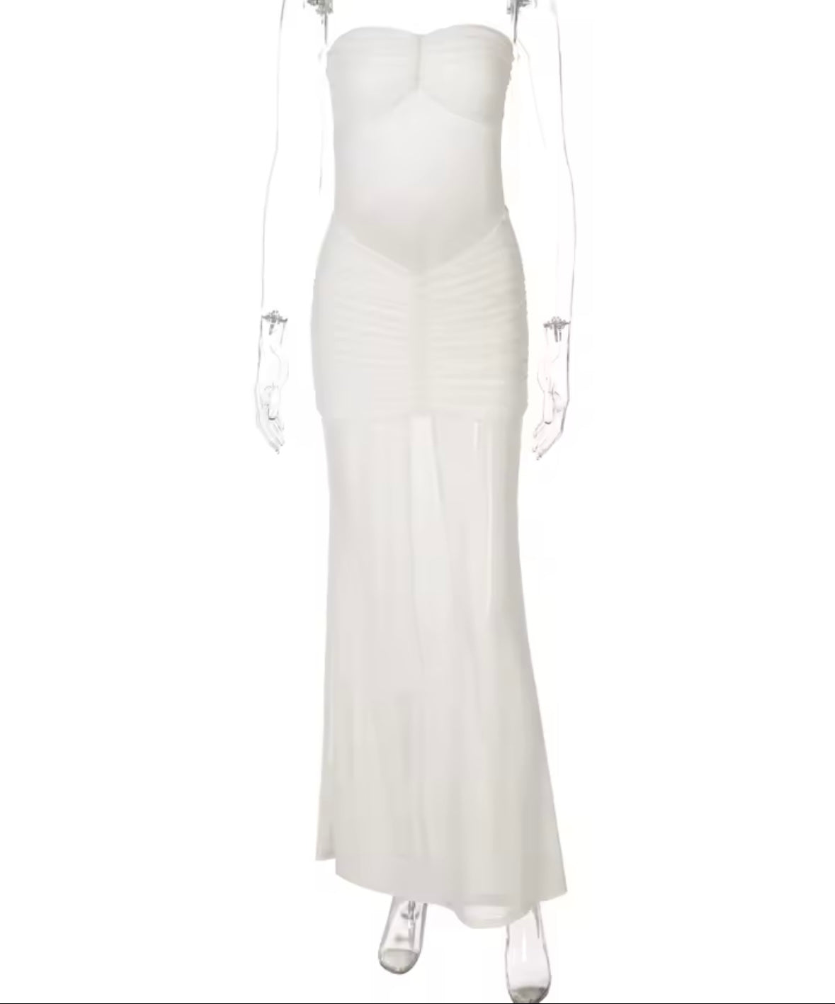 Maxi bandeau mesh dress