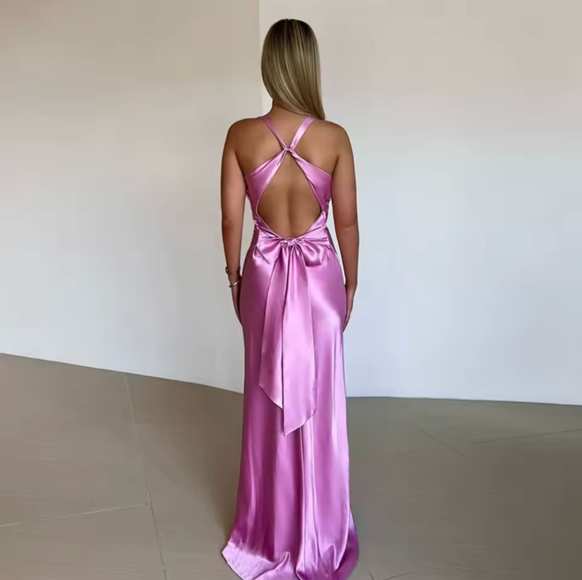 Bow back maxi dress