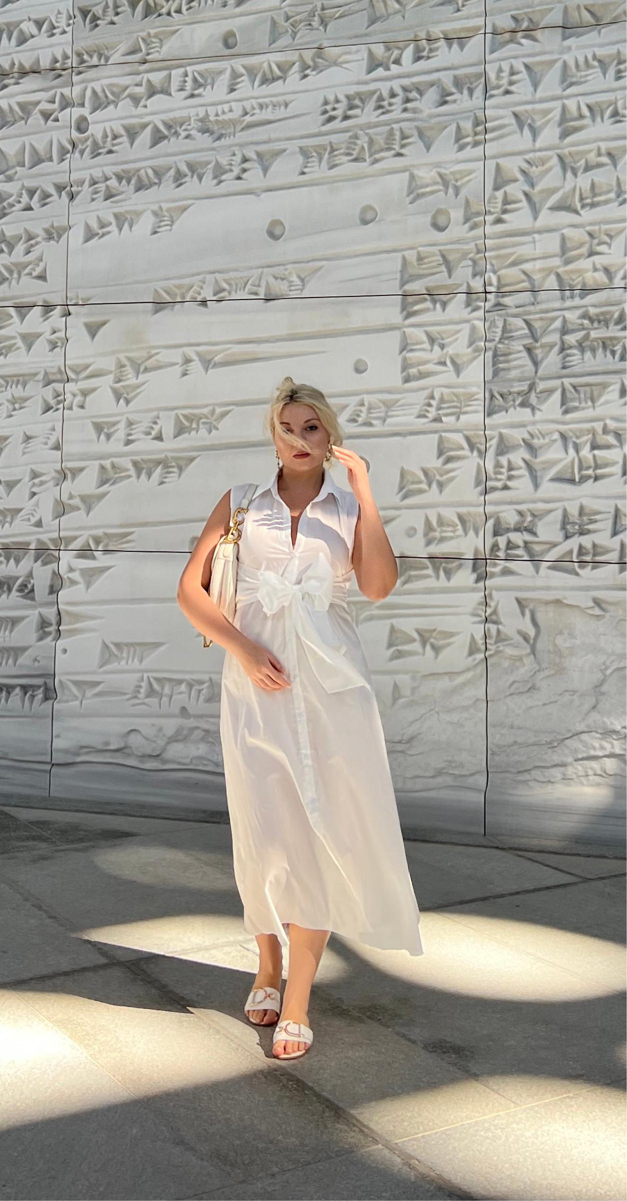 Classy white midi dress