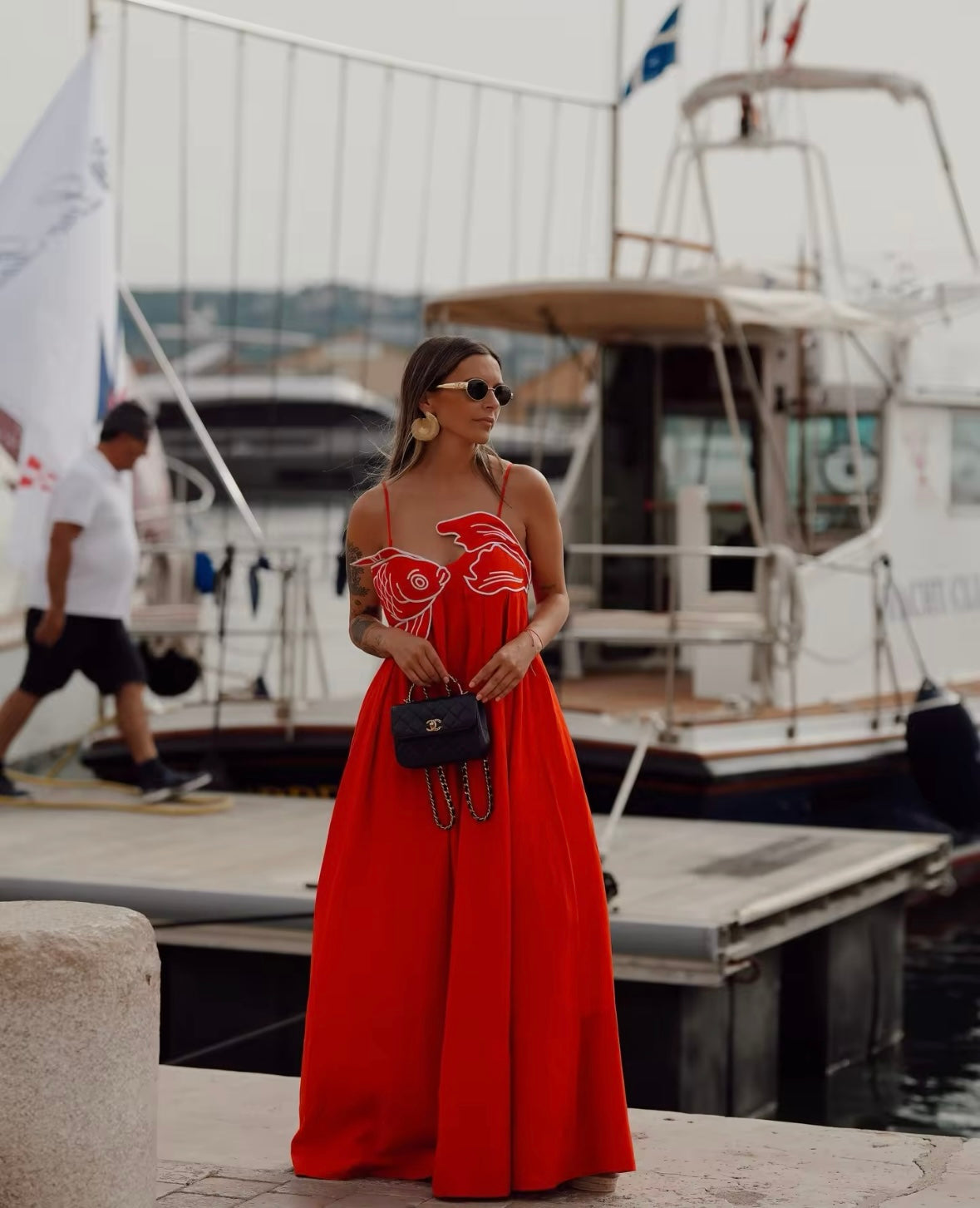 Red maxi dress