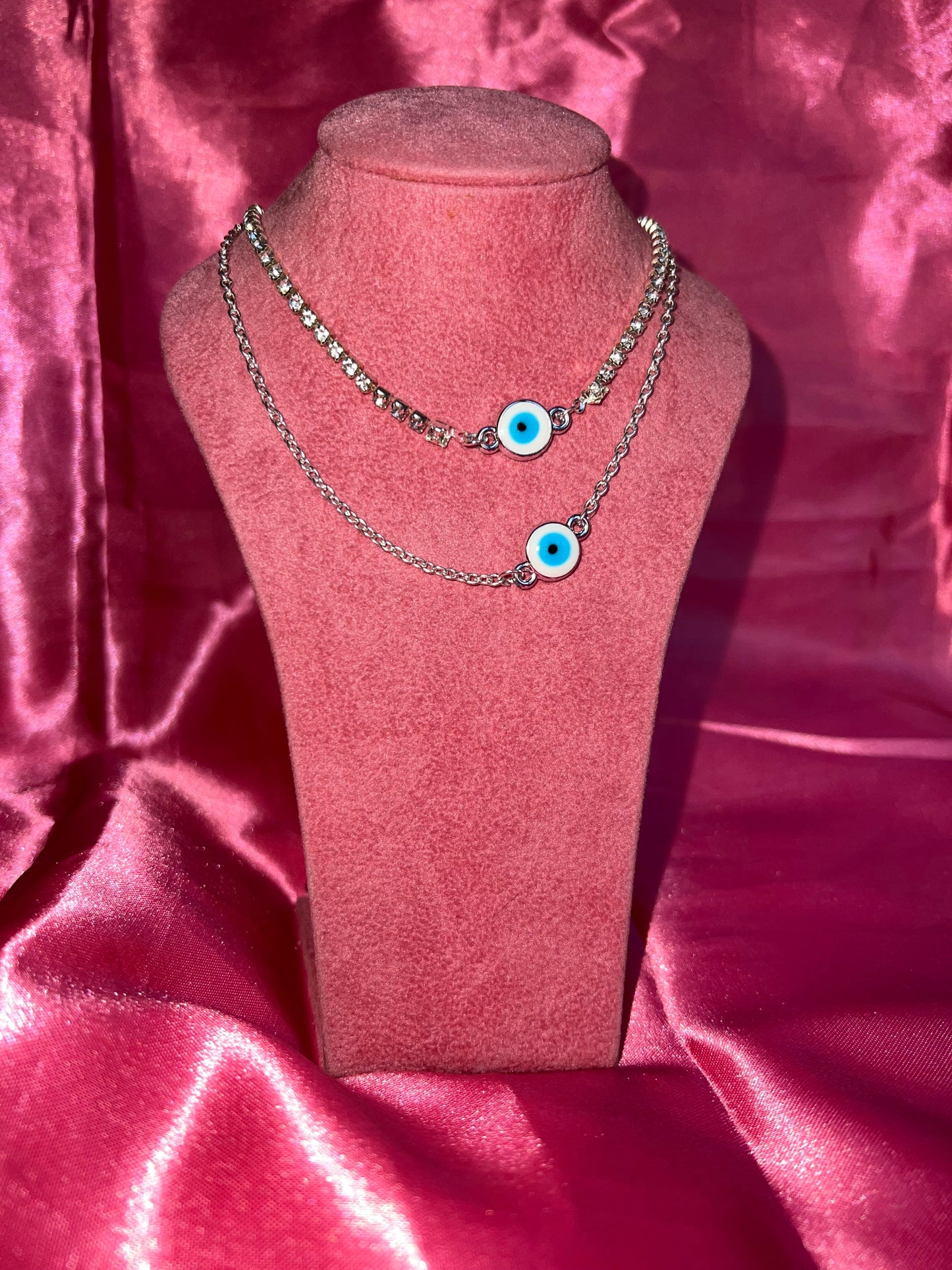 Circle evil eye necklace
