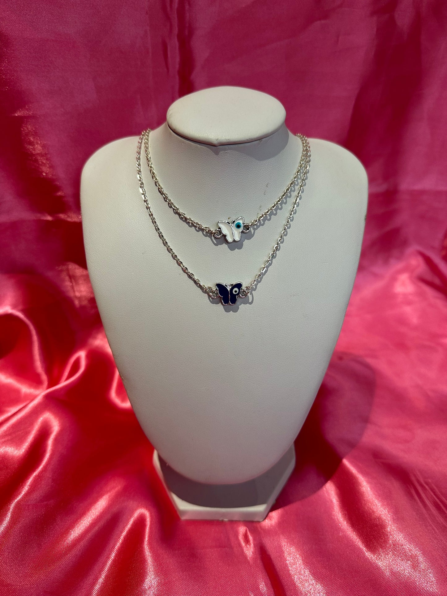 Butterfly evil eye necklace