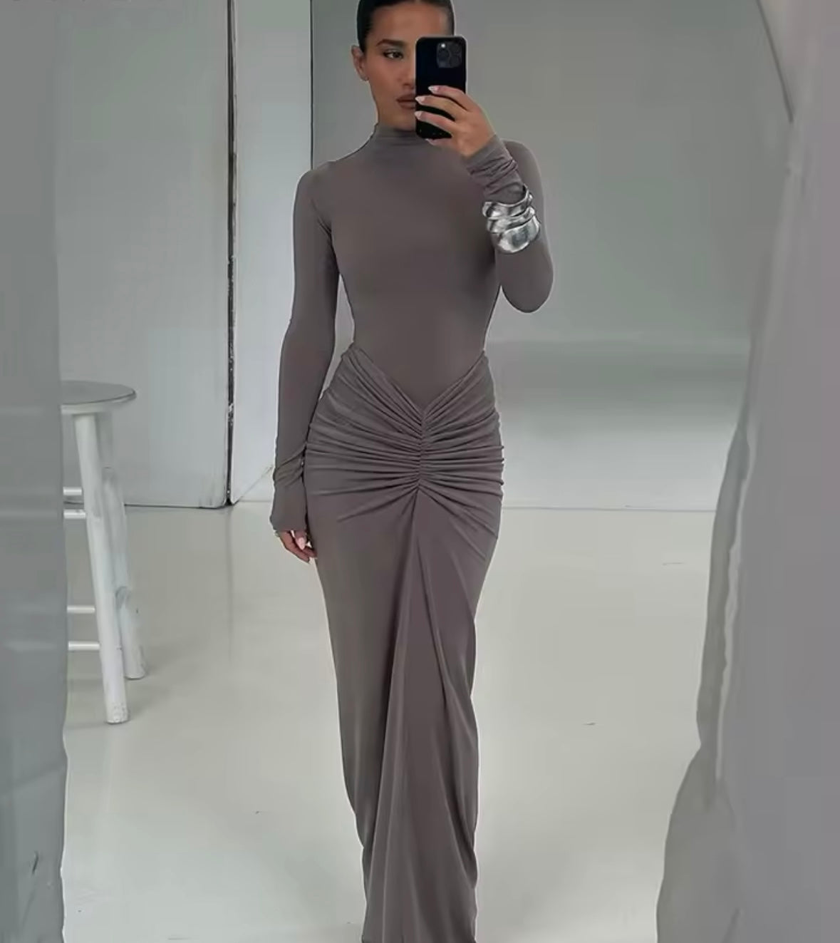 Ruched maxi dress
