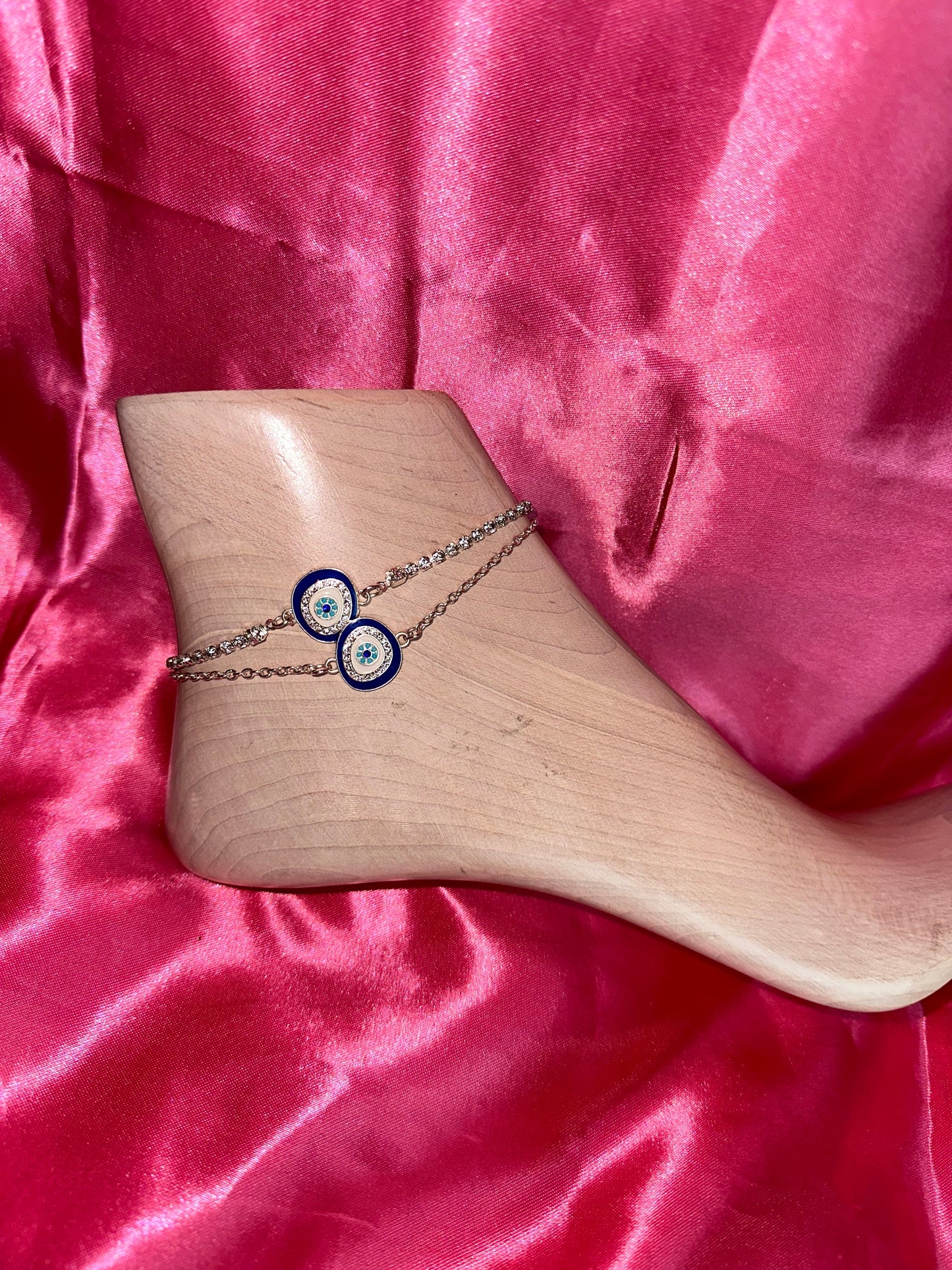 Evil eye luxe anklet