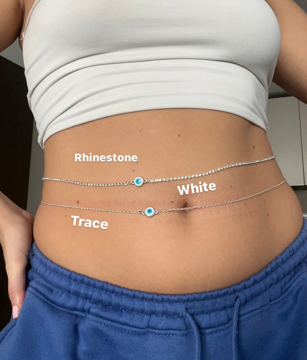 Circle evil eye belly chain