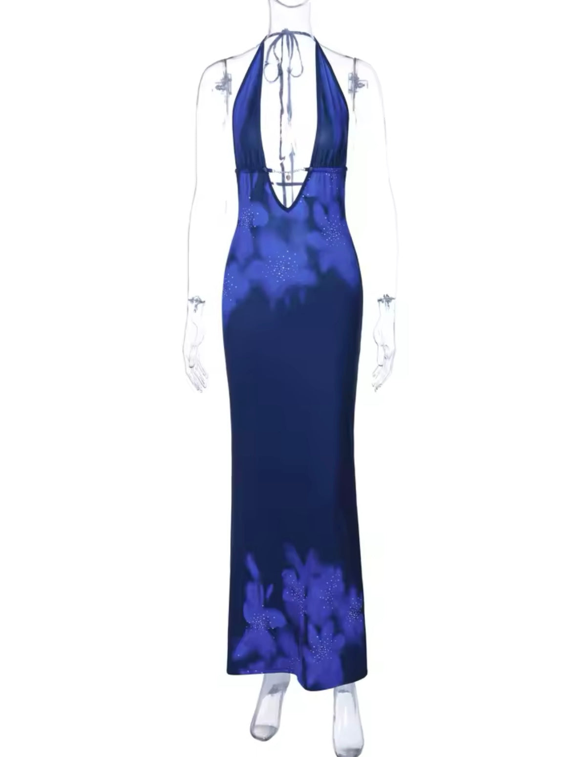 Blue flower maxi dress