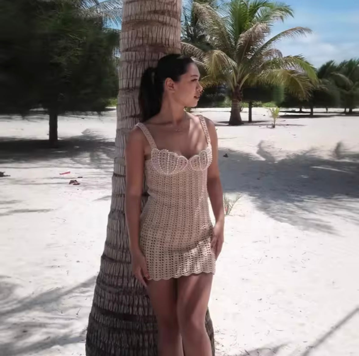 Knit see through mini dress