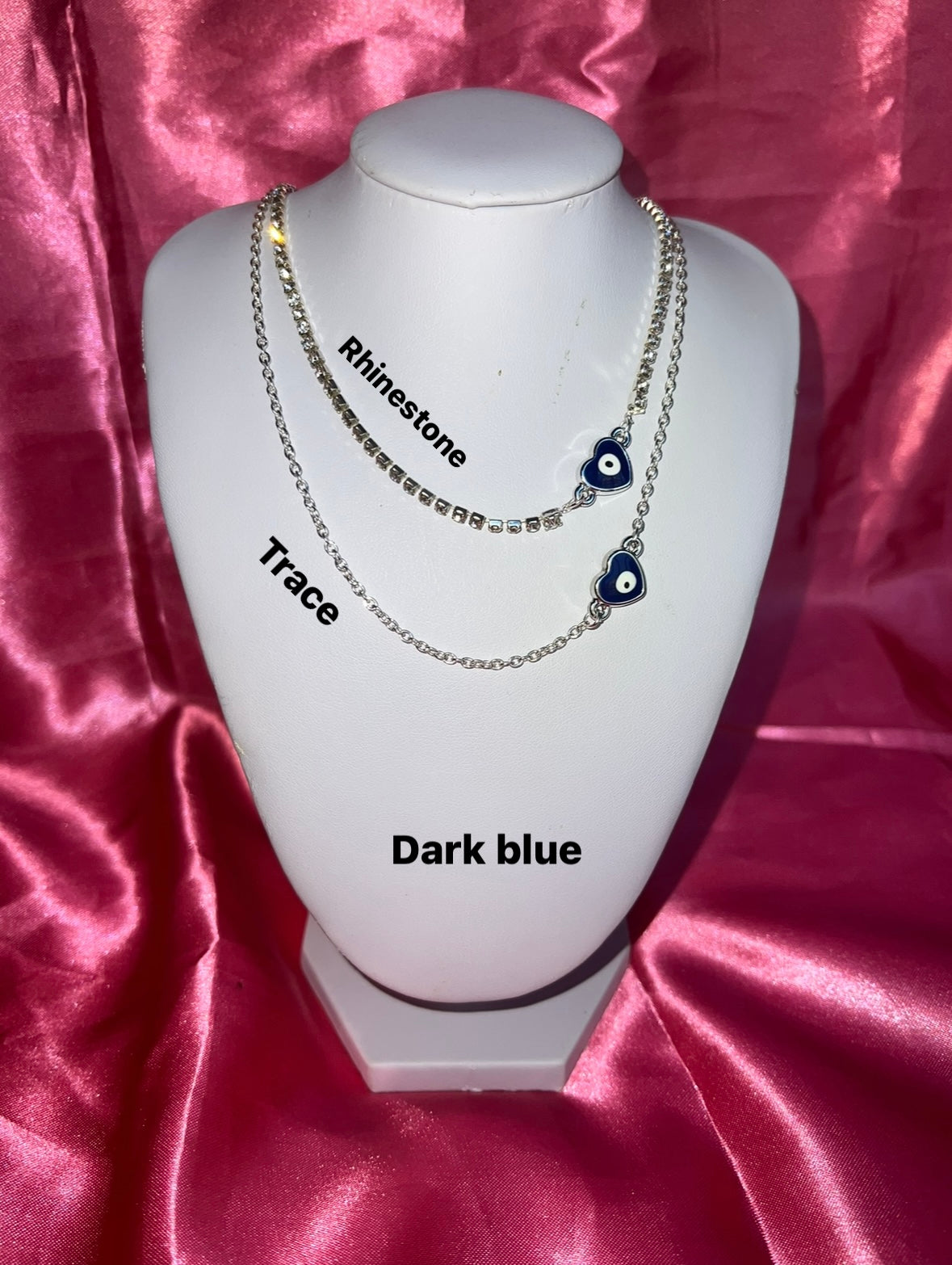 Evil eye heart necklace