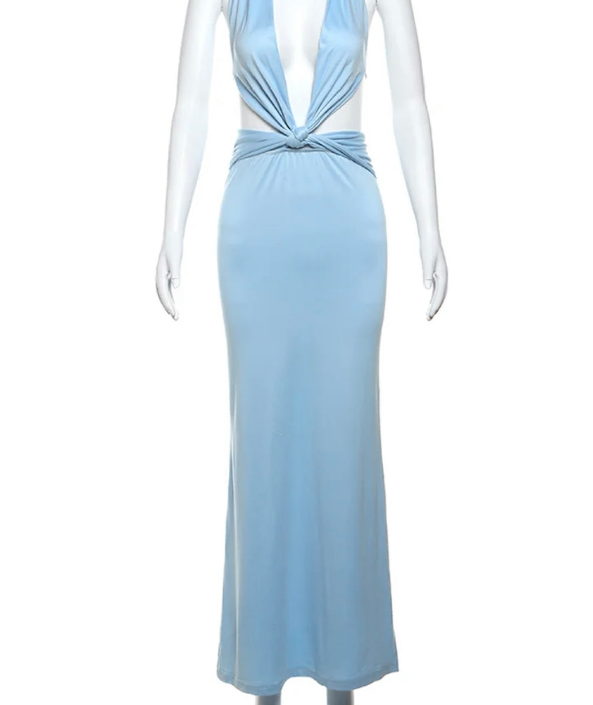 Blue cut out maxi dress