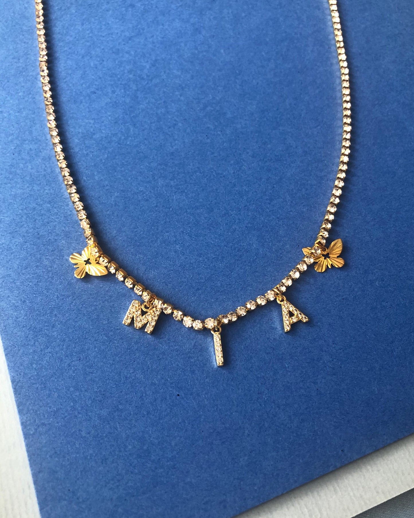 Butterfly name necklace