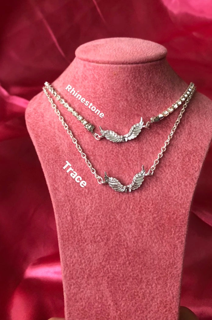 Crystal wing pendant necklace