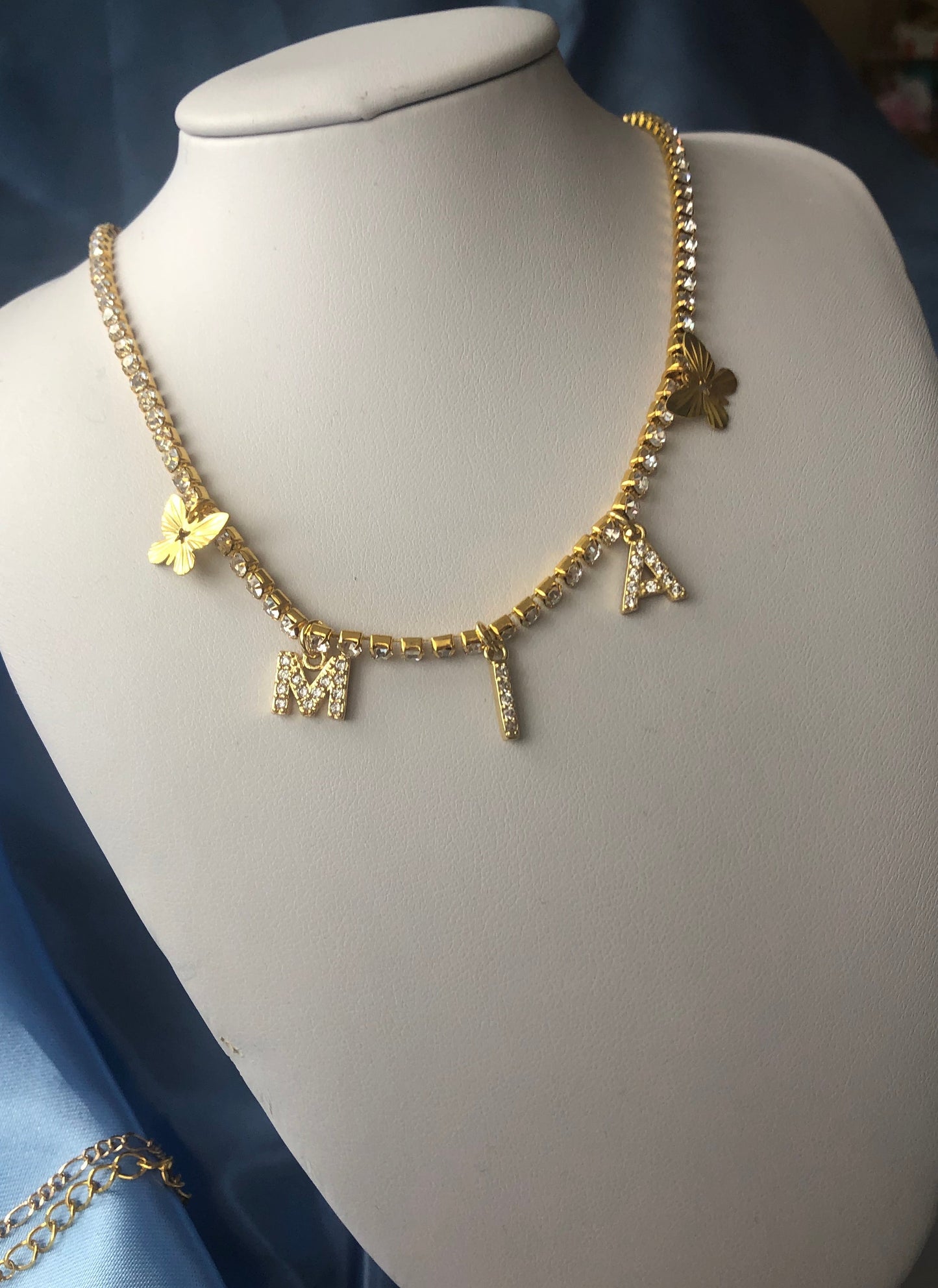 Butterfly name necklace