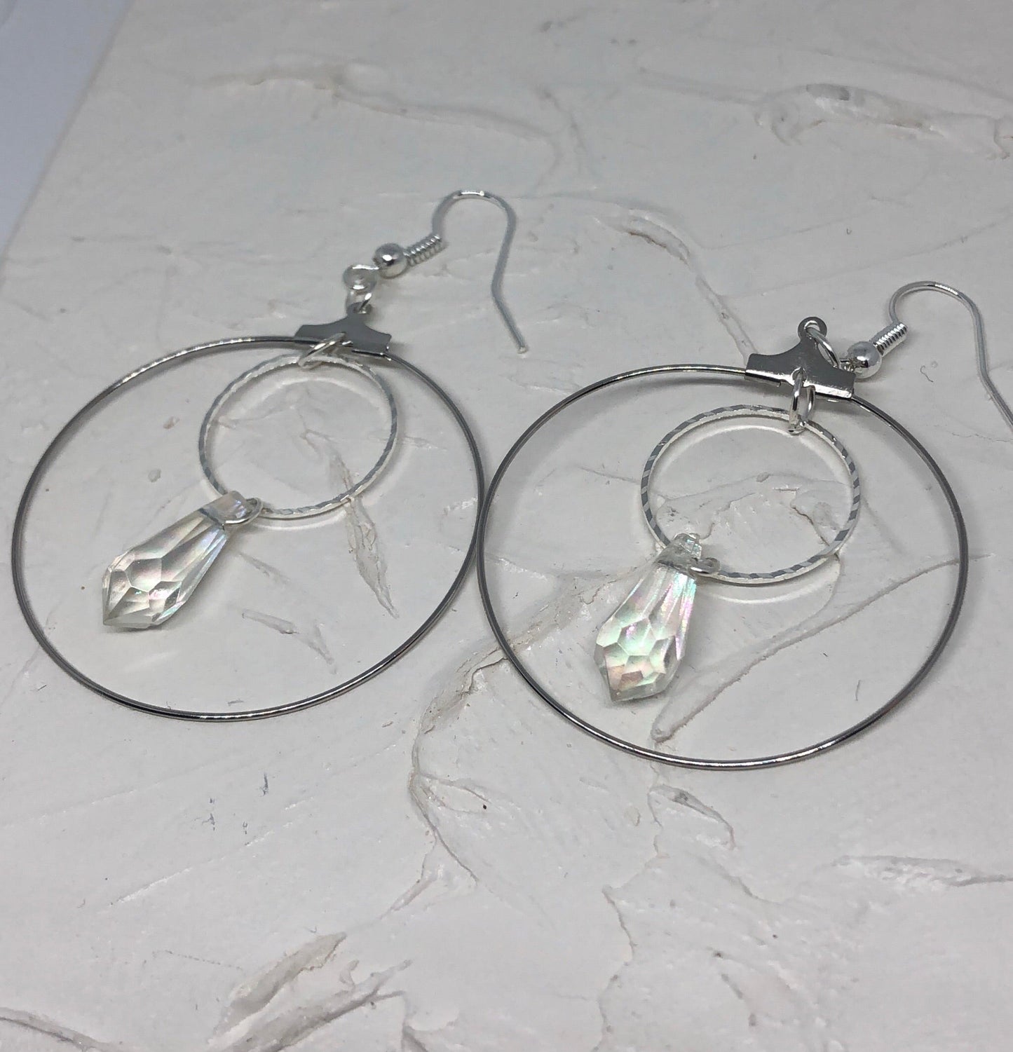 Crystal drop round earrings - Icegoldbyvee