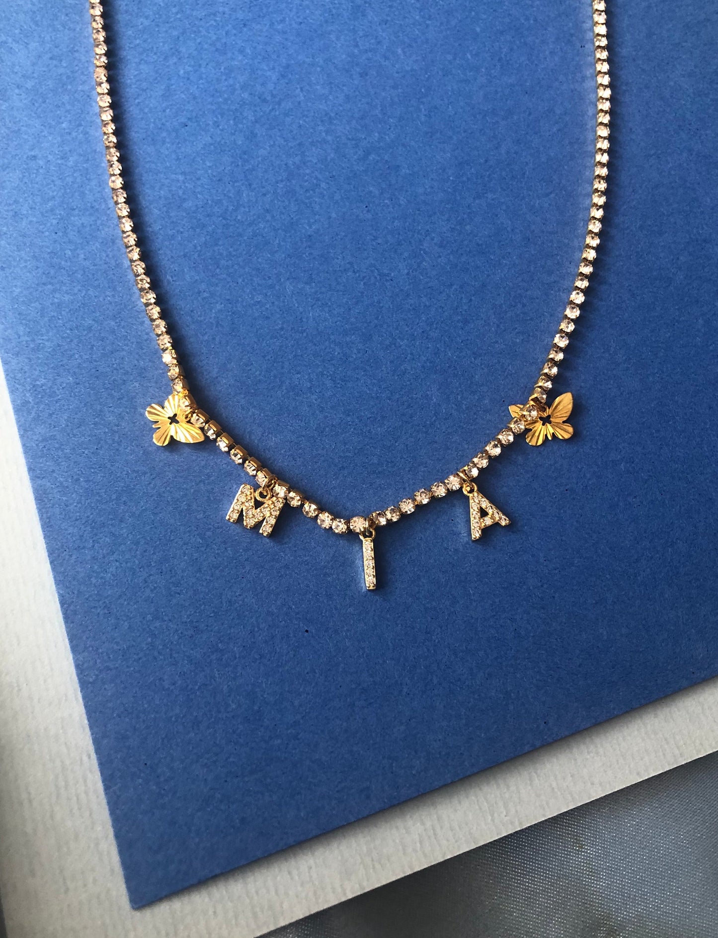 Butterfly name necklace