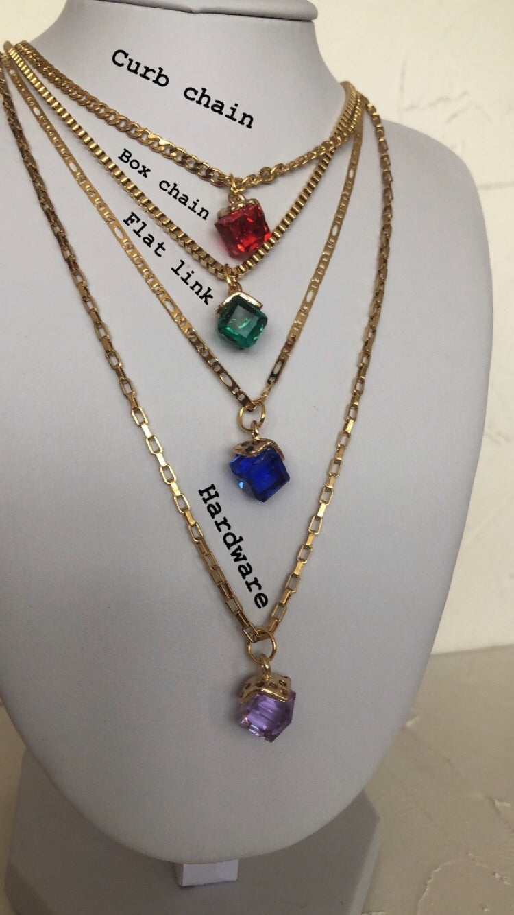 Crystal cube pendant necklace - Icegoldbyvee