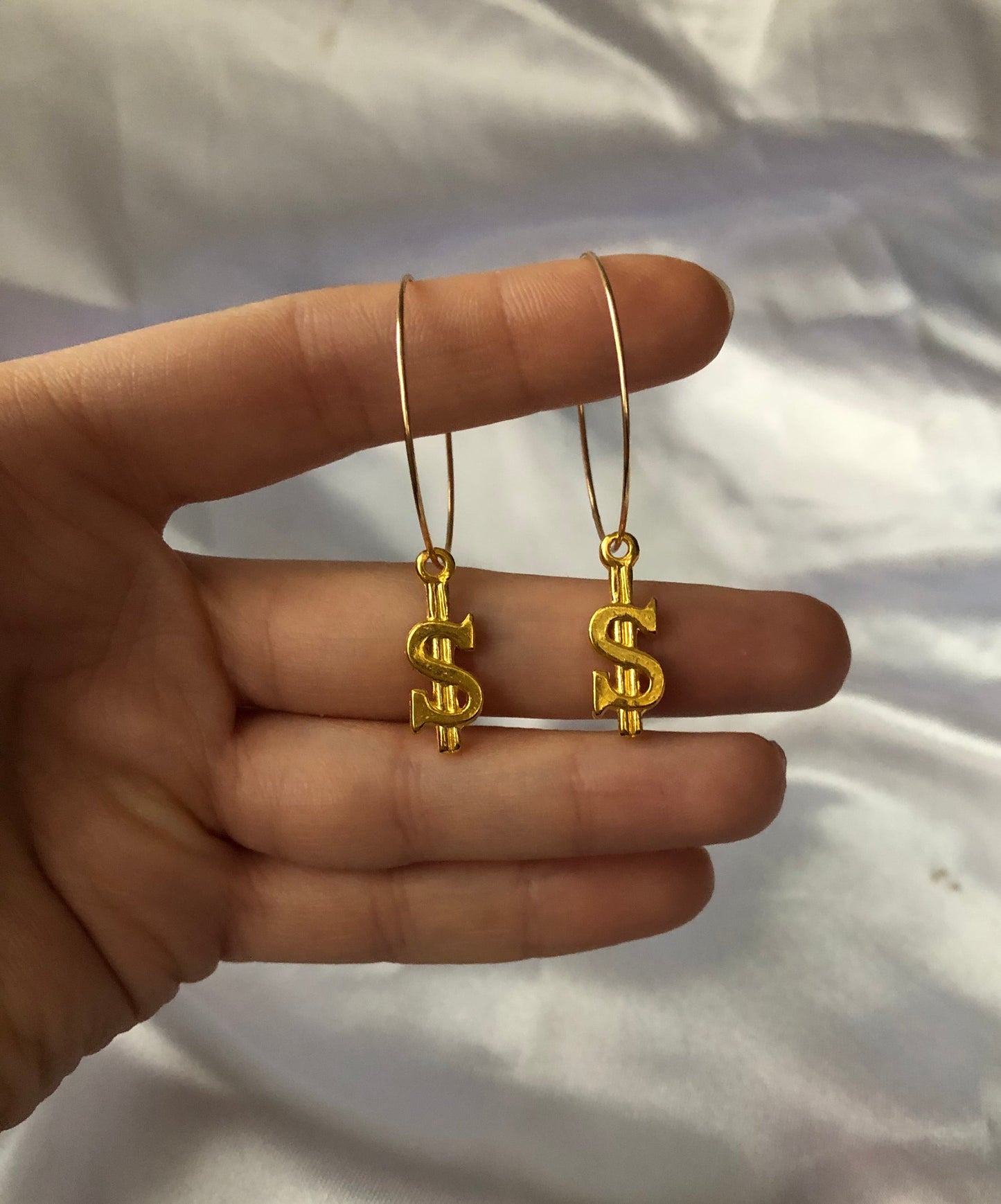 Dollar sign hoops