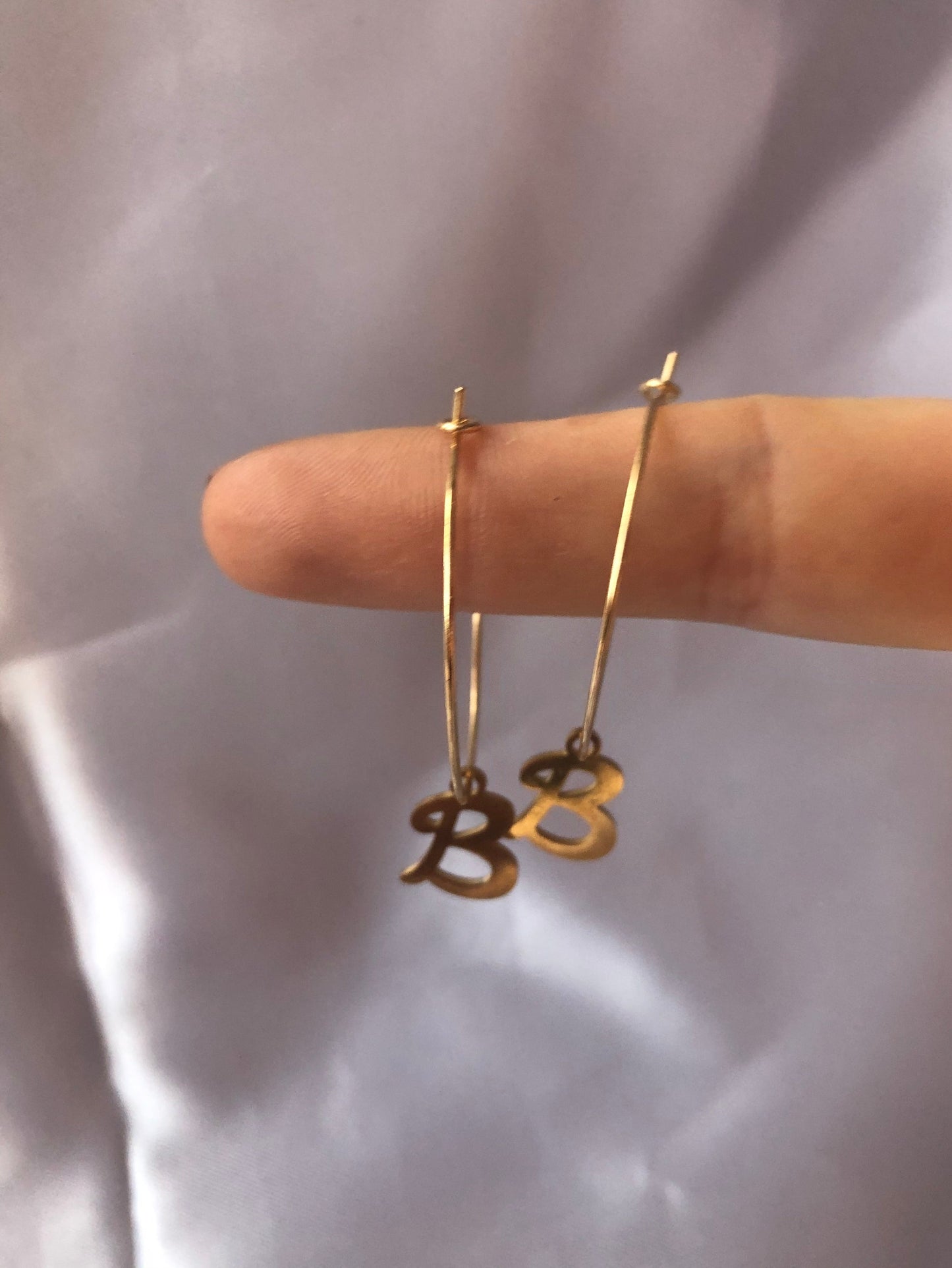 Charm letter hoops