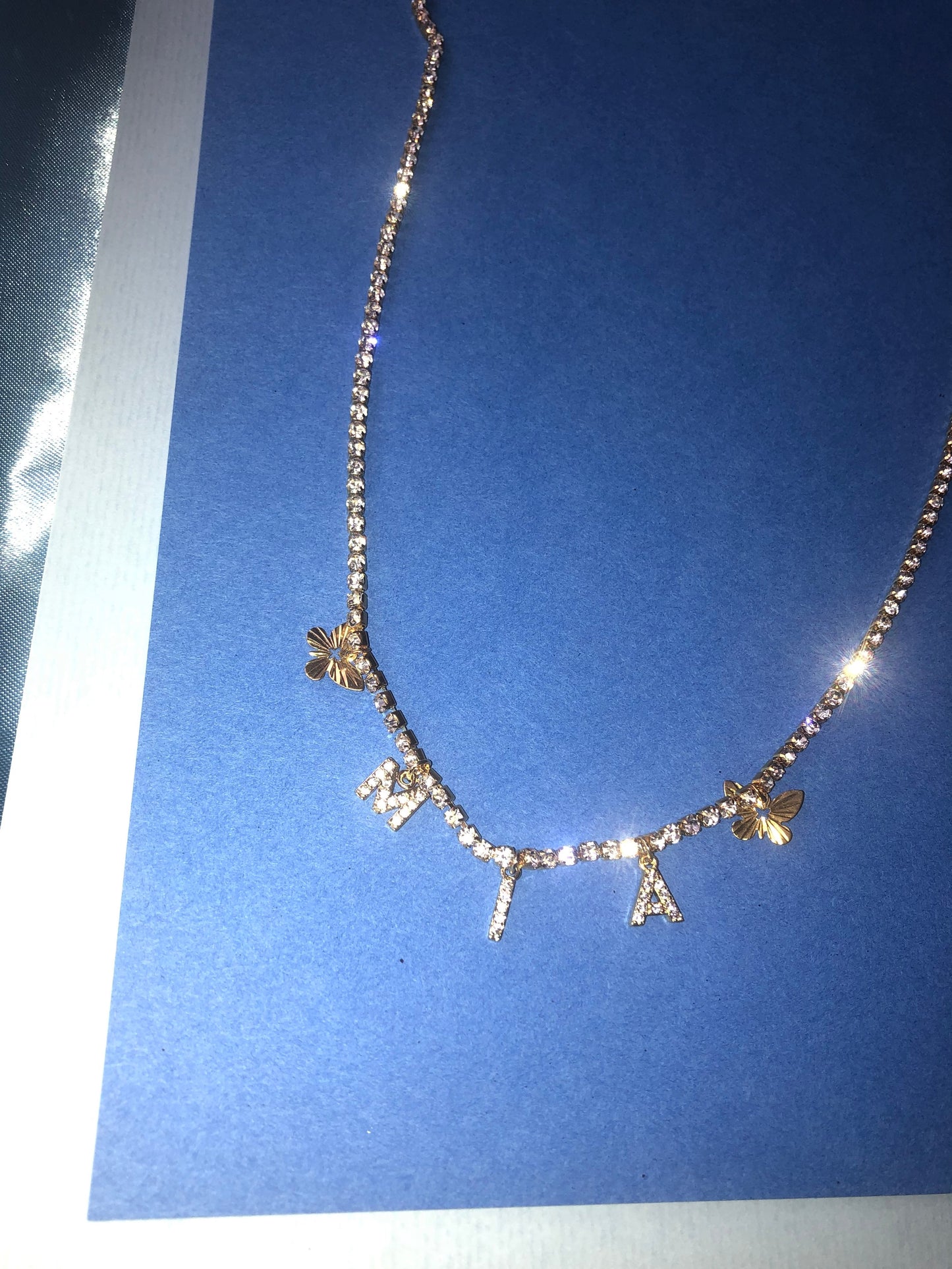 Butterfly name necklace