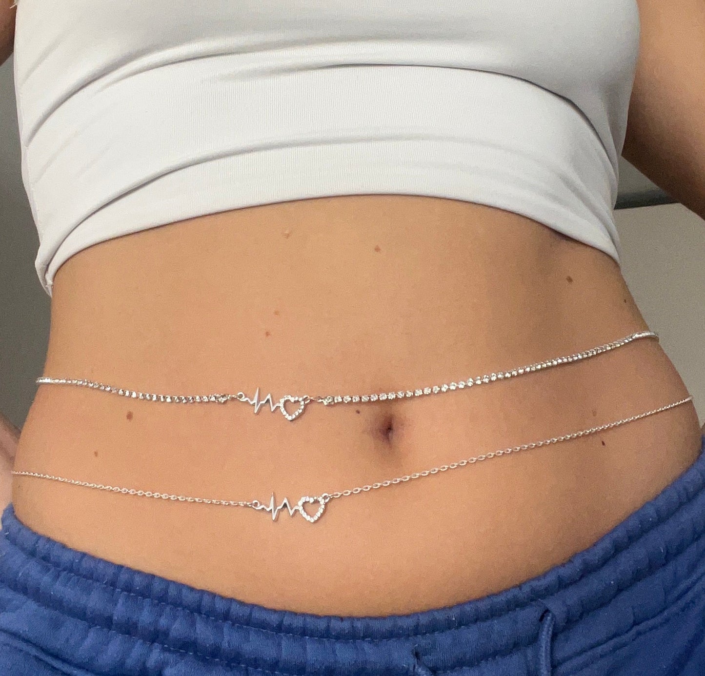 Love pulse belly chain