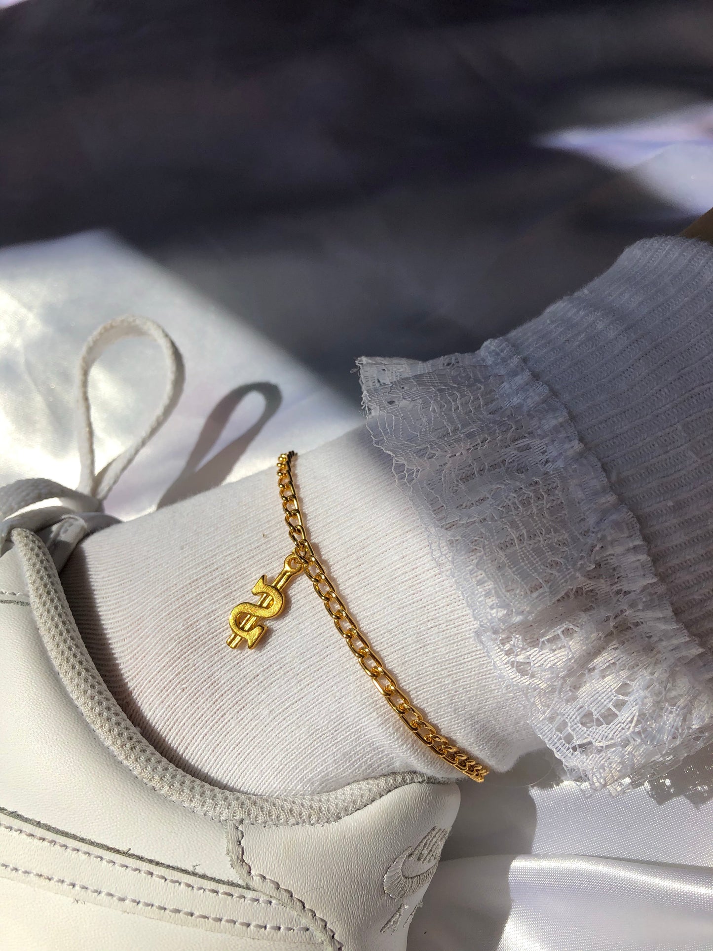 Dollar sign anklet