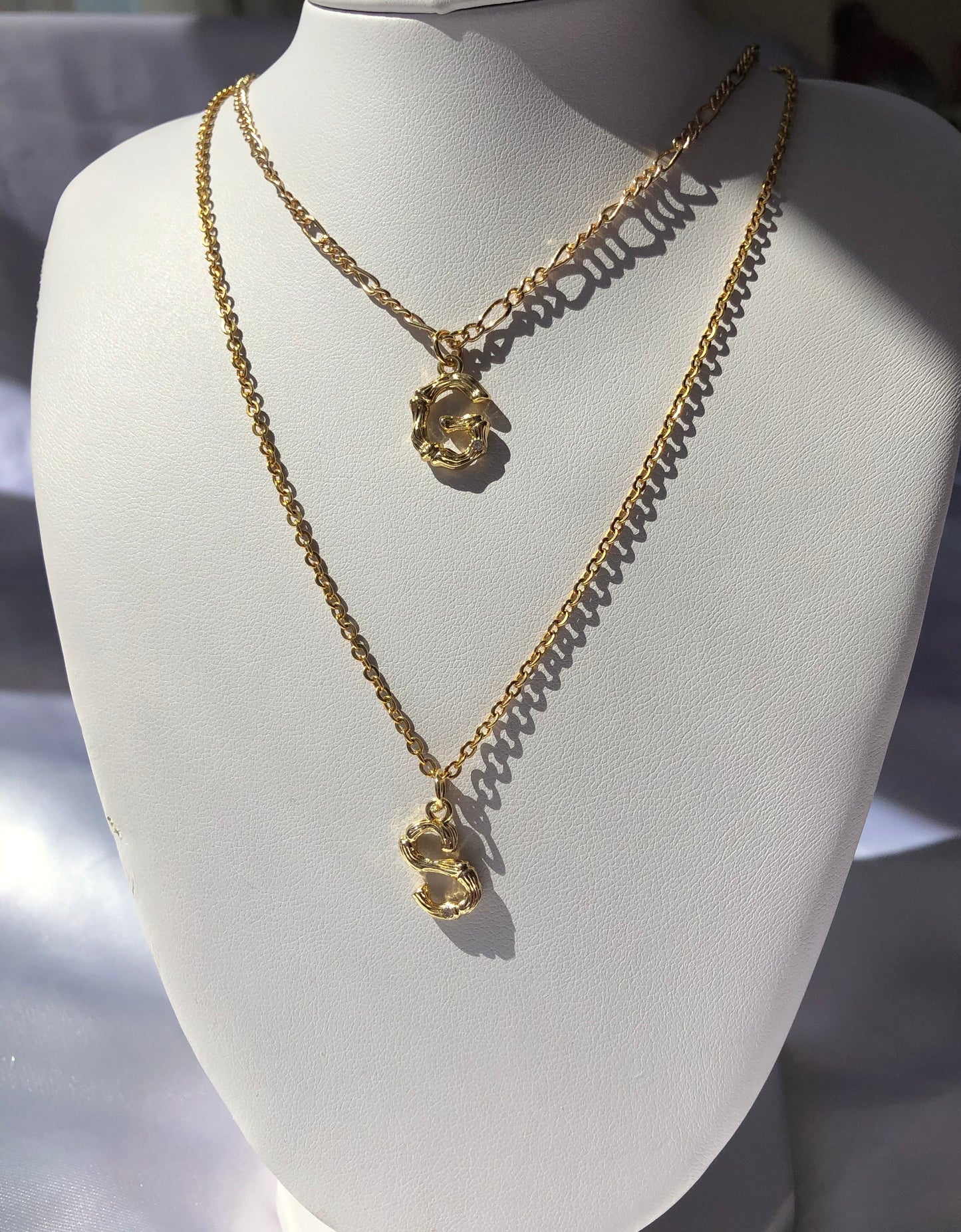 Bamboo letter necklace