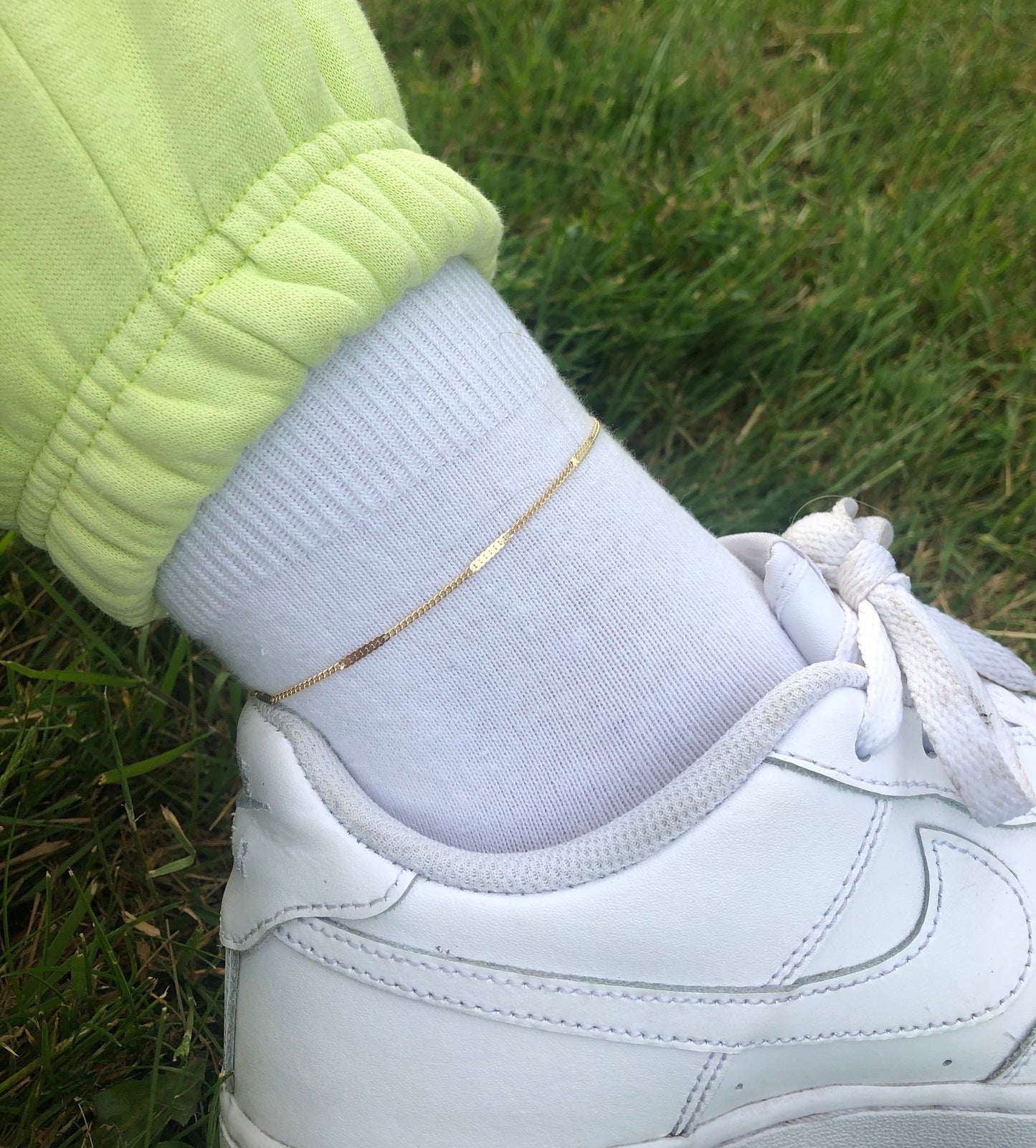 Pressed chain anklet