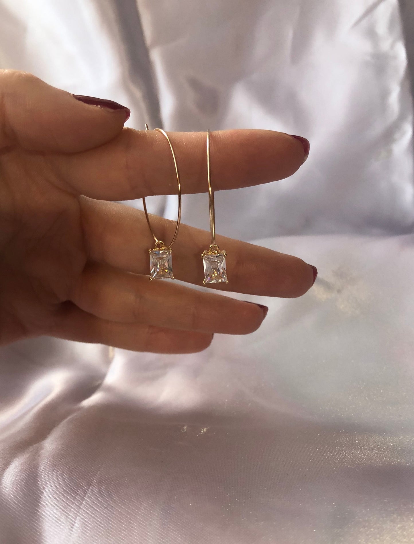 Cz pendant hoops