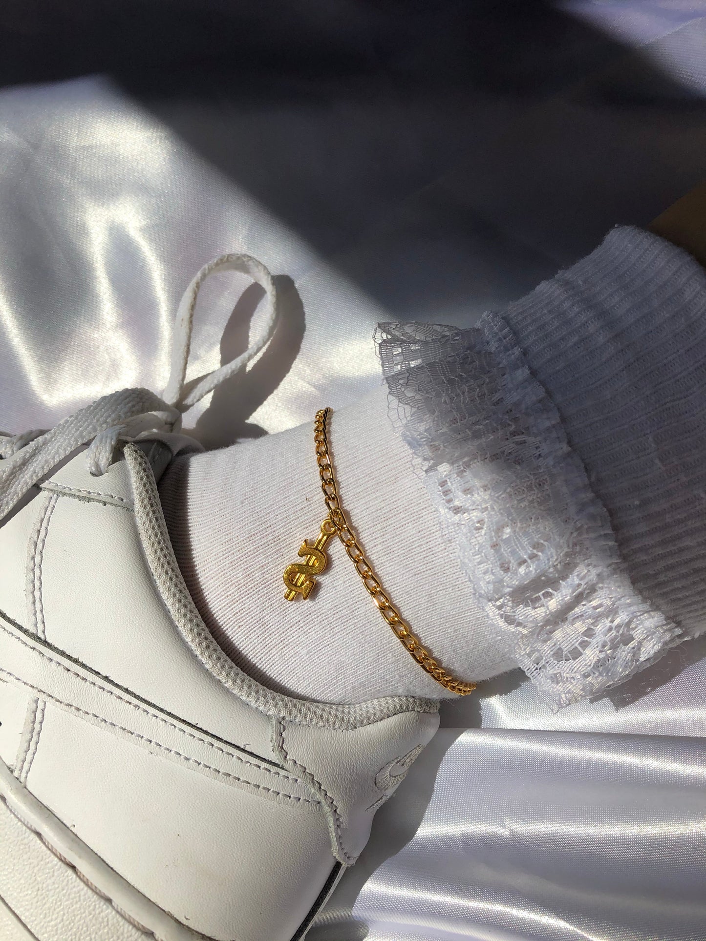 Dollar sign anklet