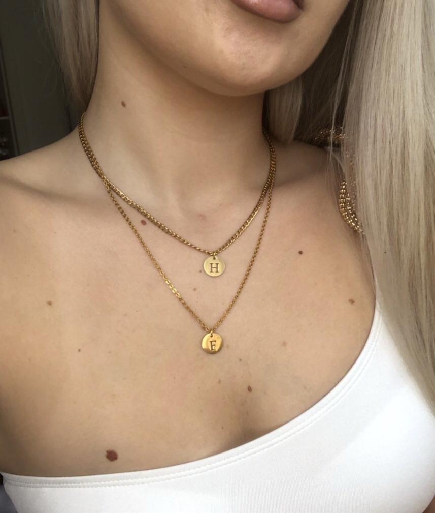 Circle letter necklace