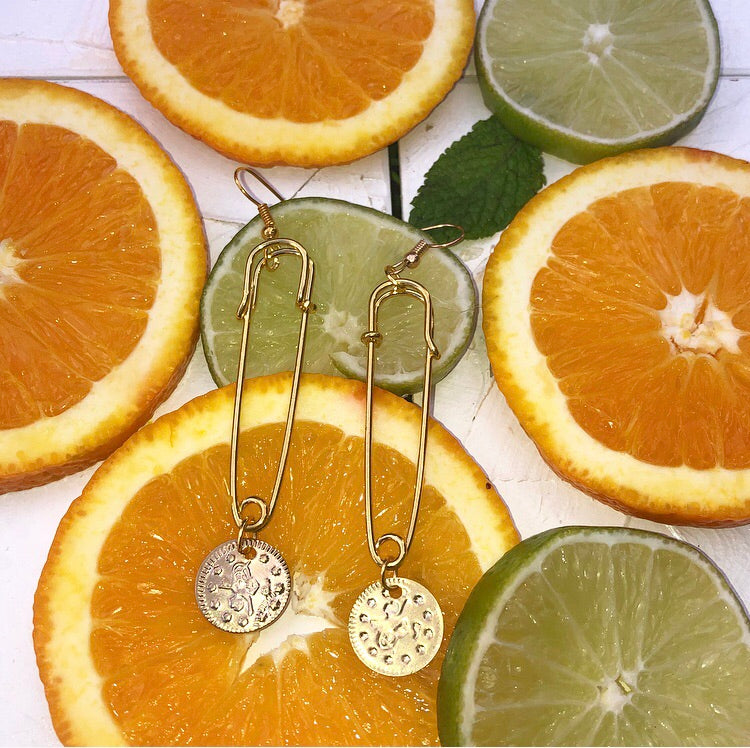 Pin coin earrings - Icegoldbyvee
