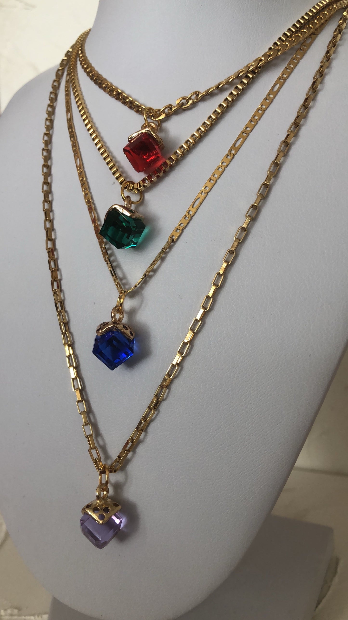 Crystal cube pendant necklace - Icegoldbyvee