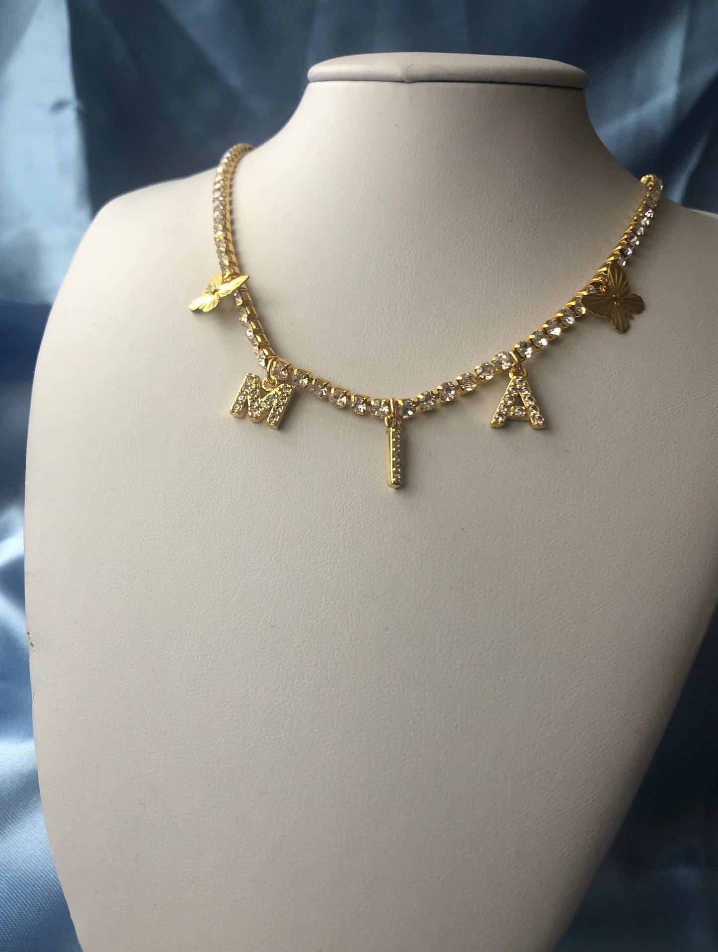 Butterfly name necklace