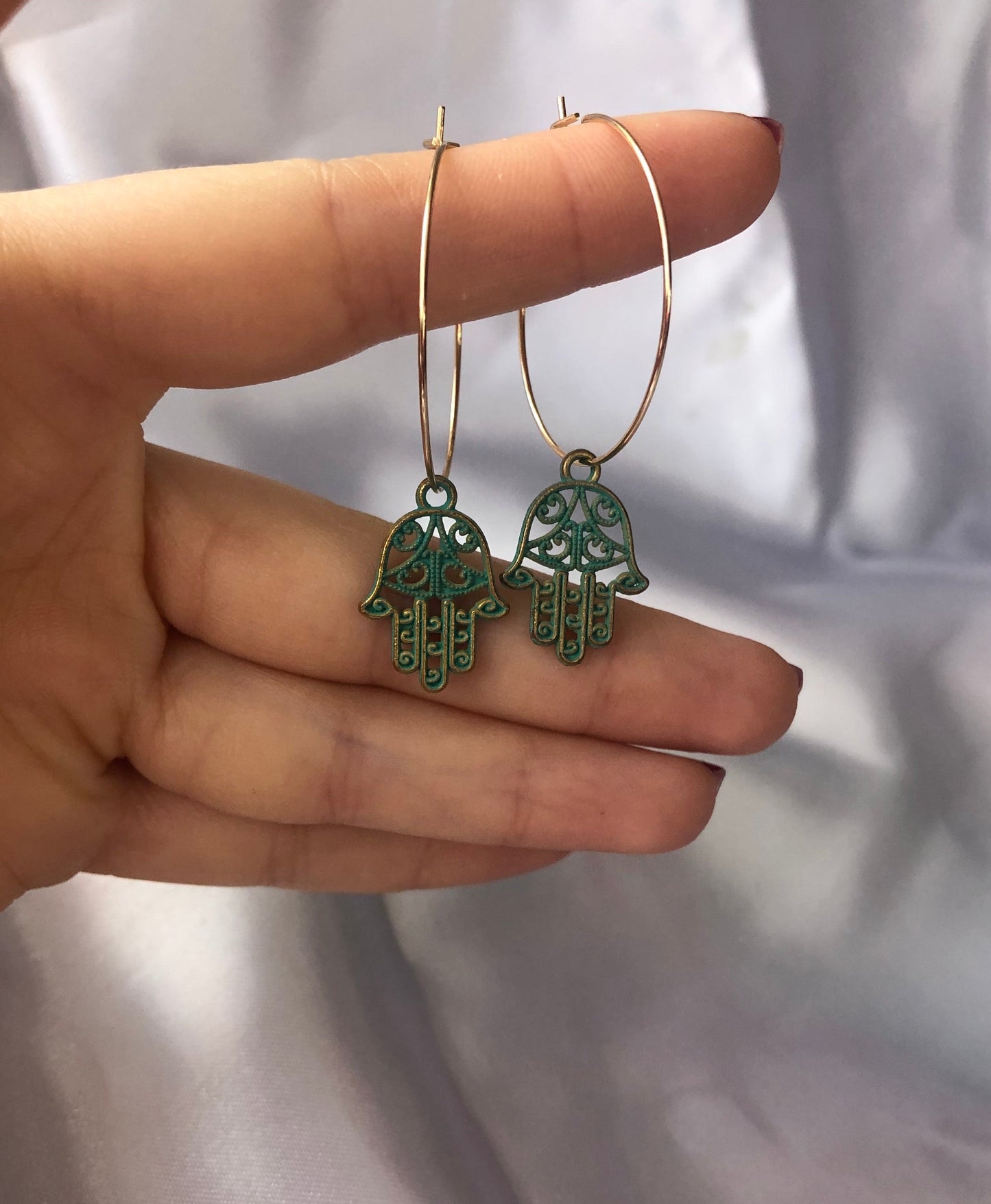 Hamsa hand hoops