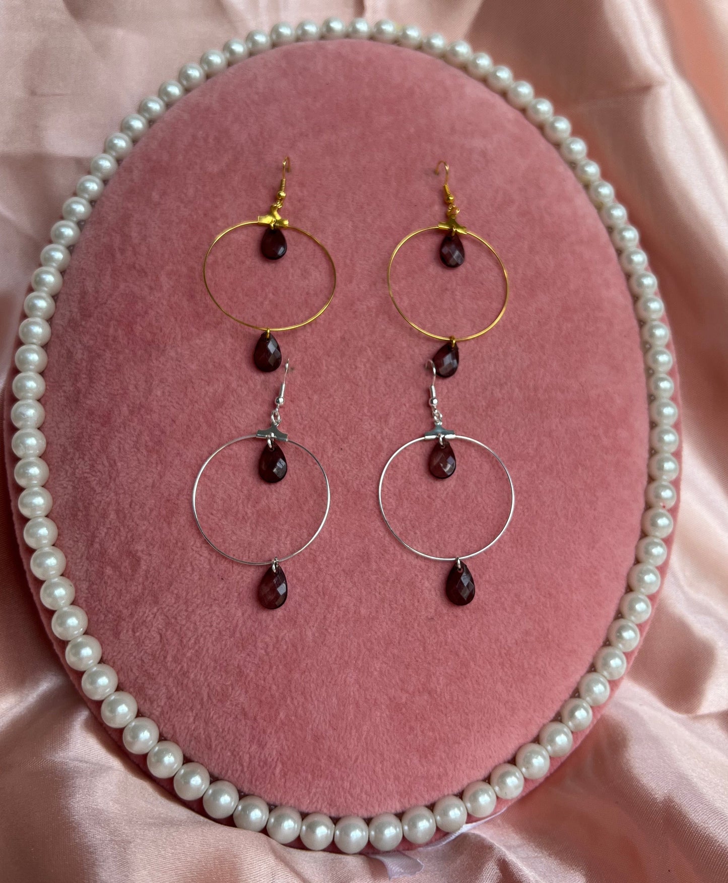 Black pendant hoops