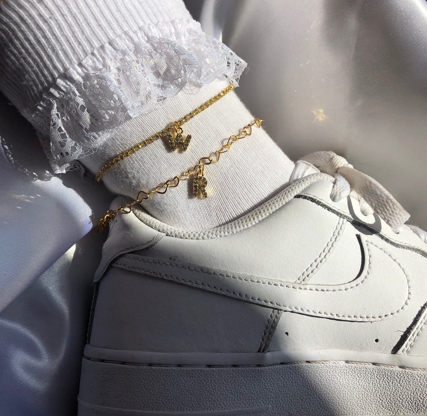 CZ letter anklet