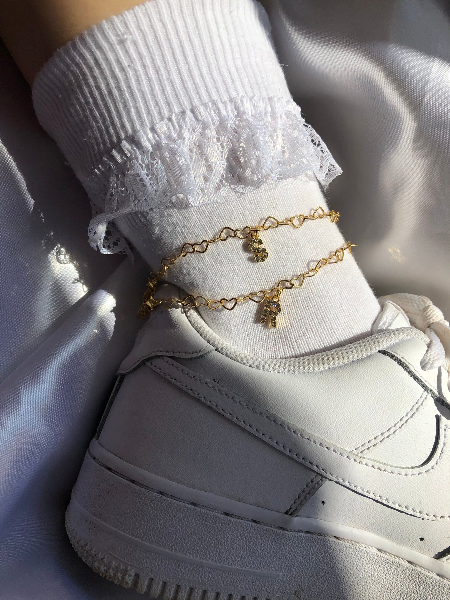 CZ letter anklet