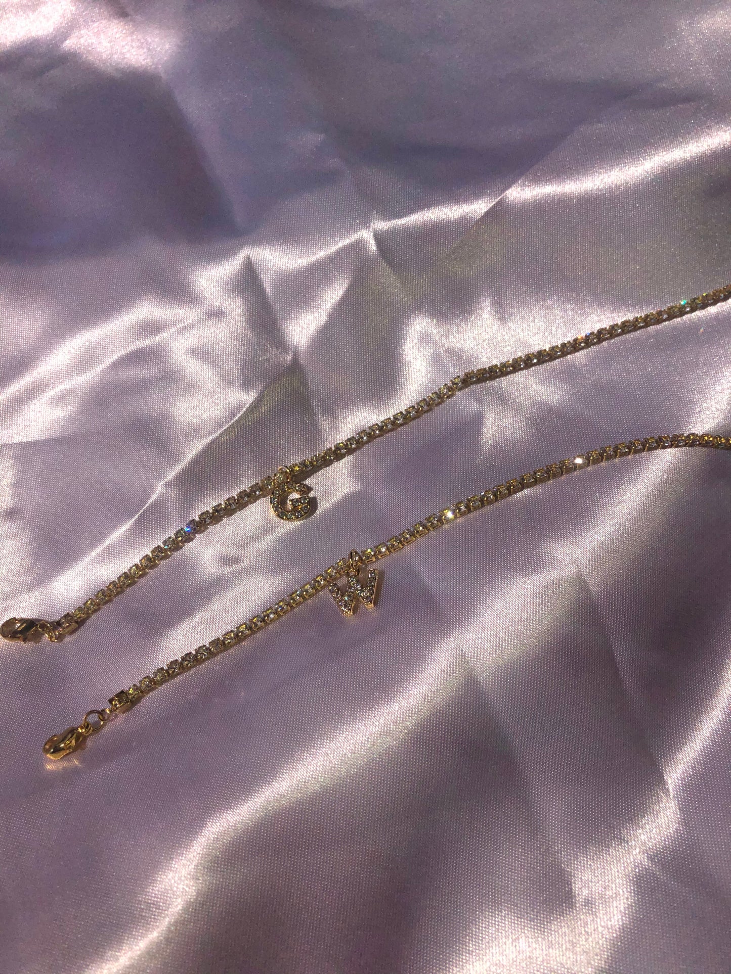 CZ letter anklet