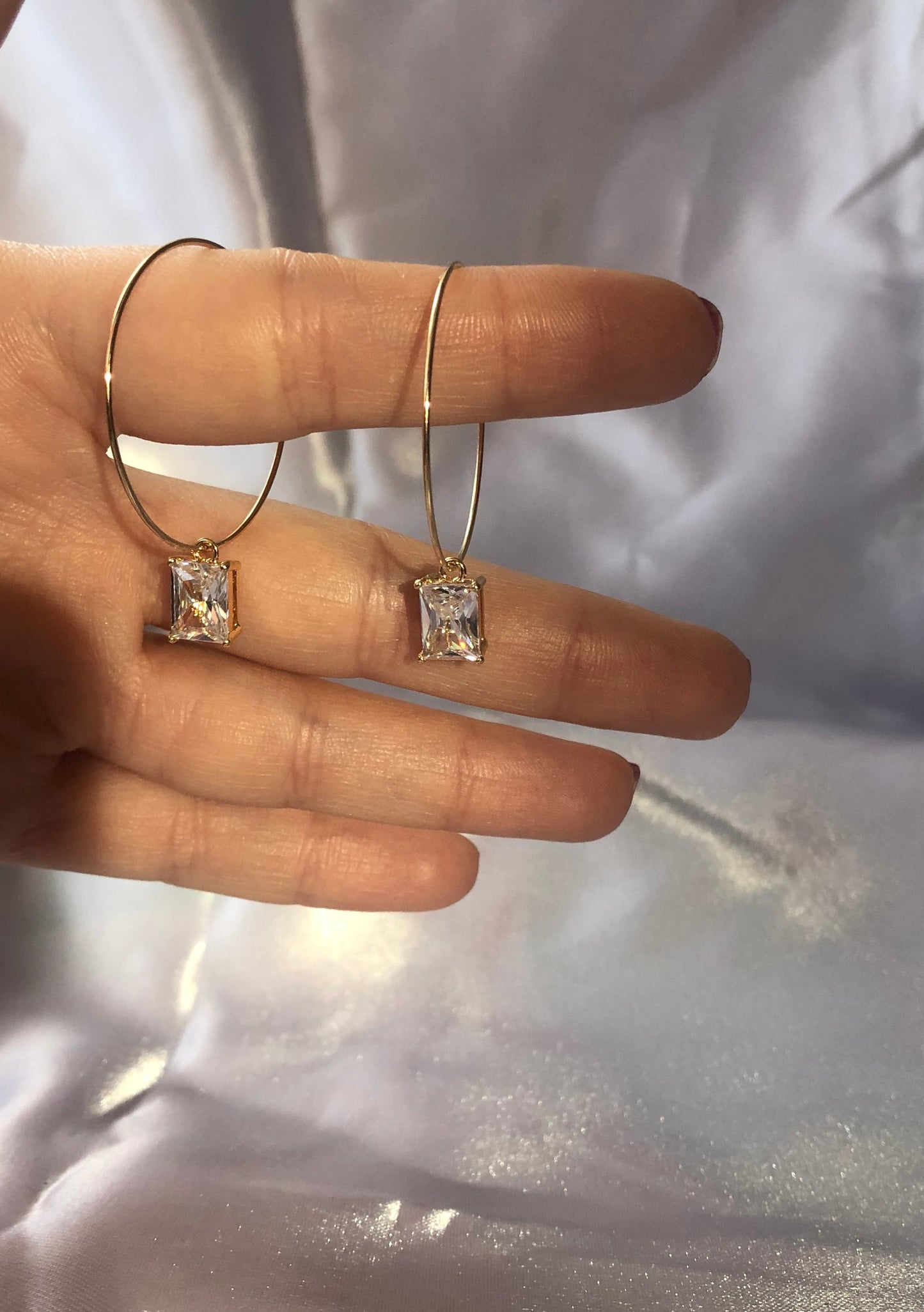 Cz pendant hoops