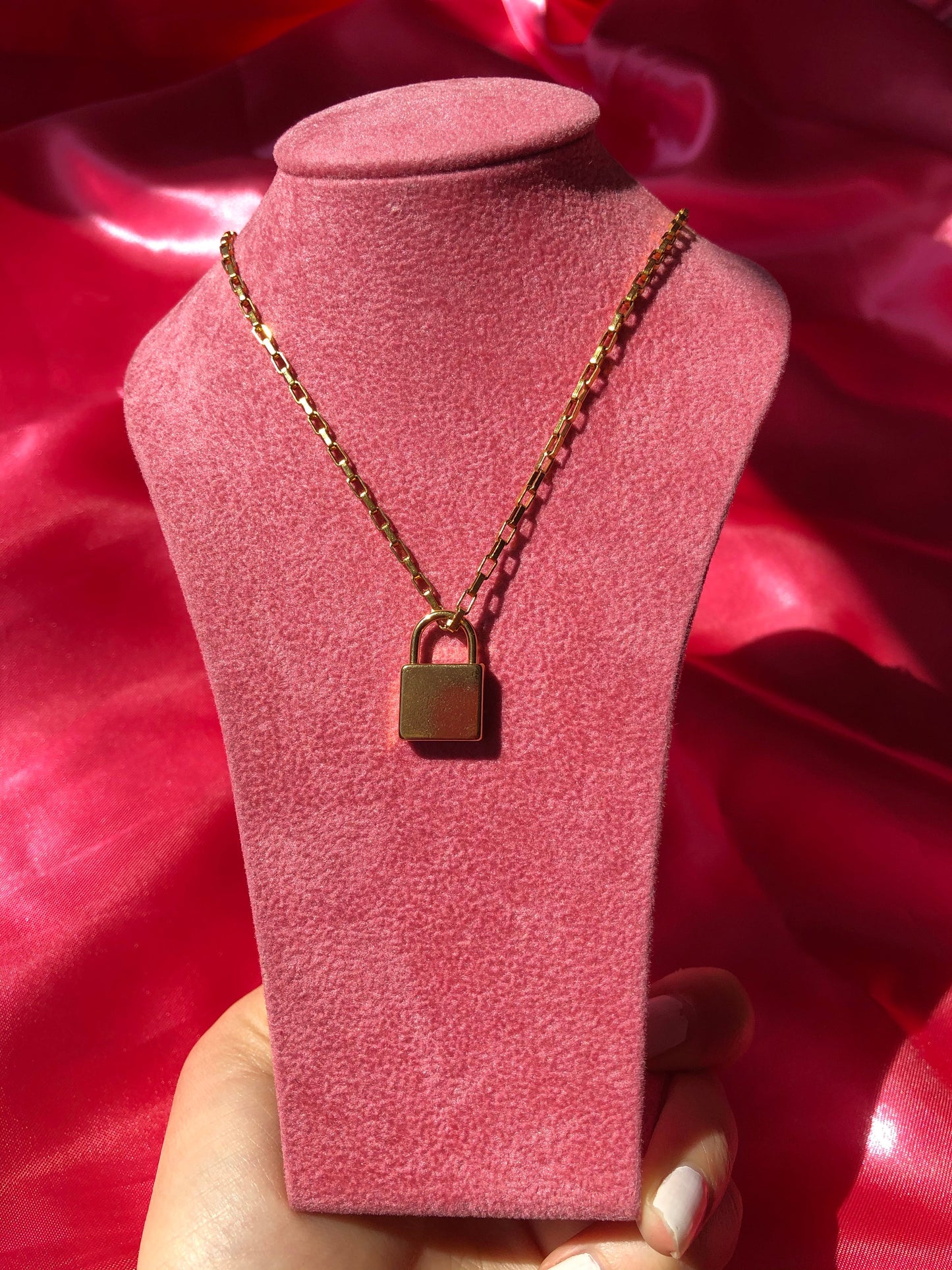 Large lock necklace