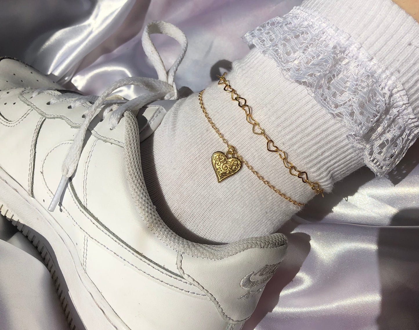 Heart anklet