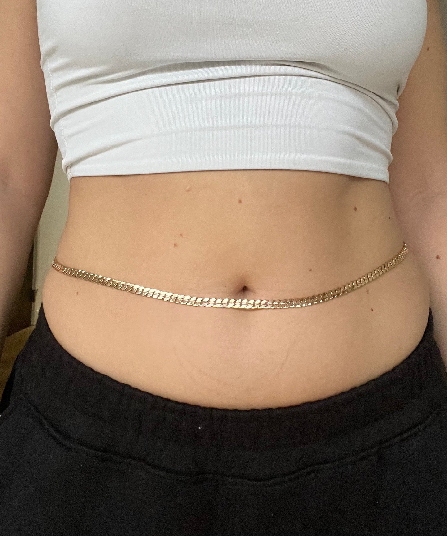 Cuban link belly chain