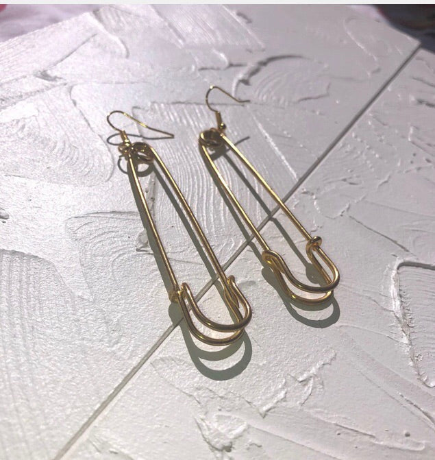 Safety pin earrings - Icegoldbyvee