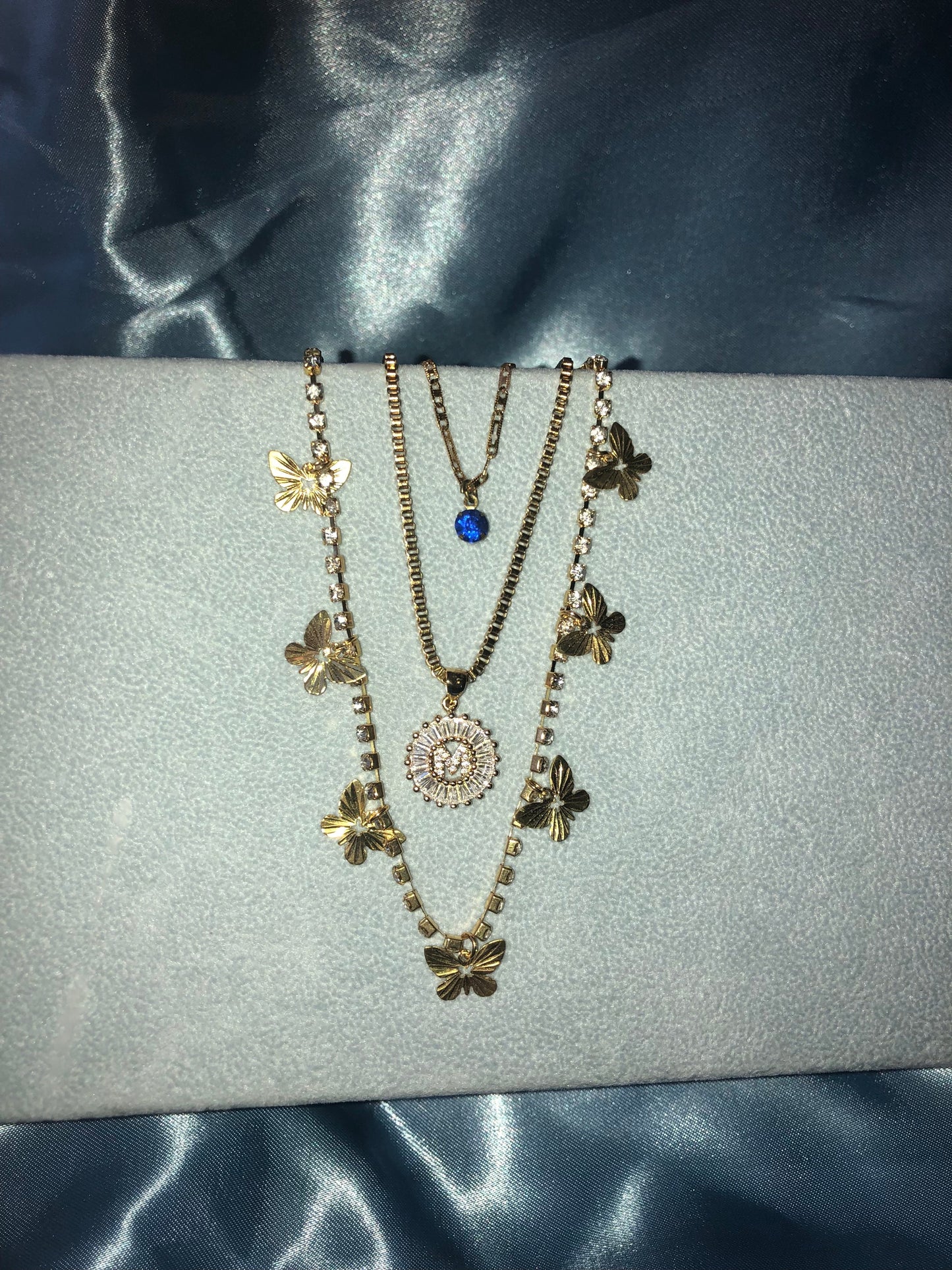 Golden butterflies necklace