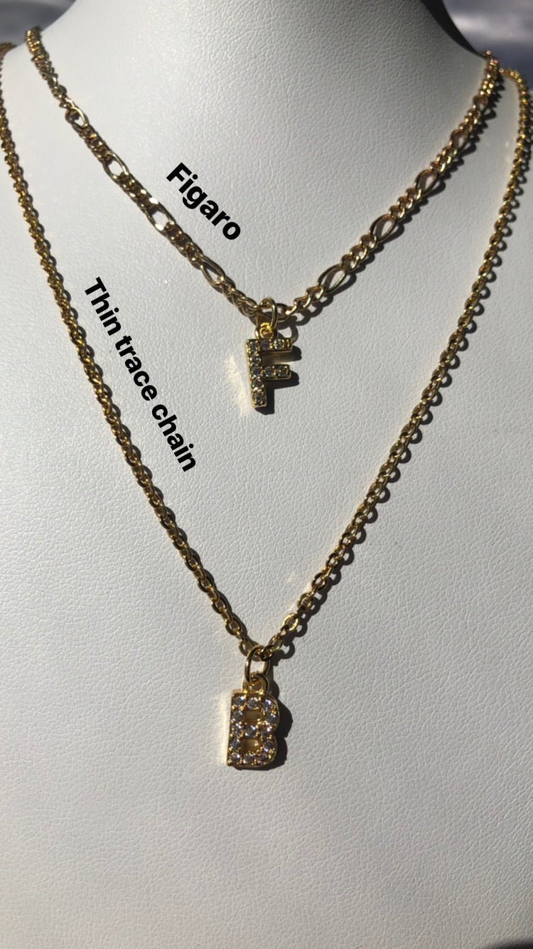 CZ letter necklace