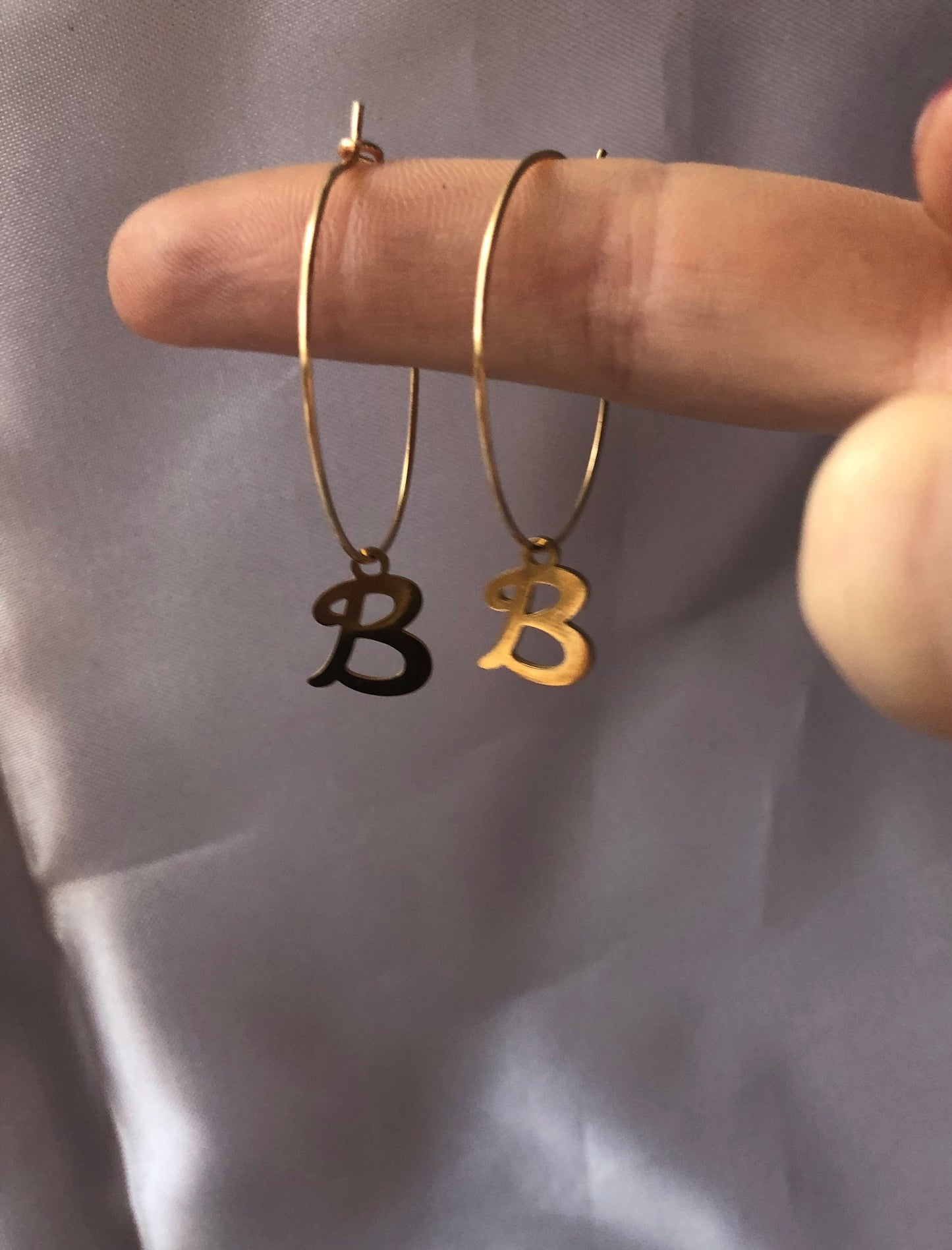 Charm letter hoops