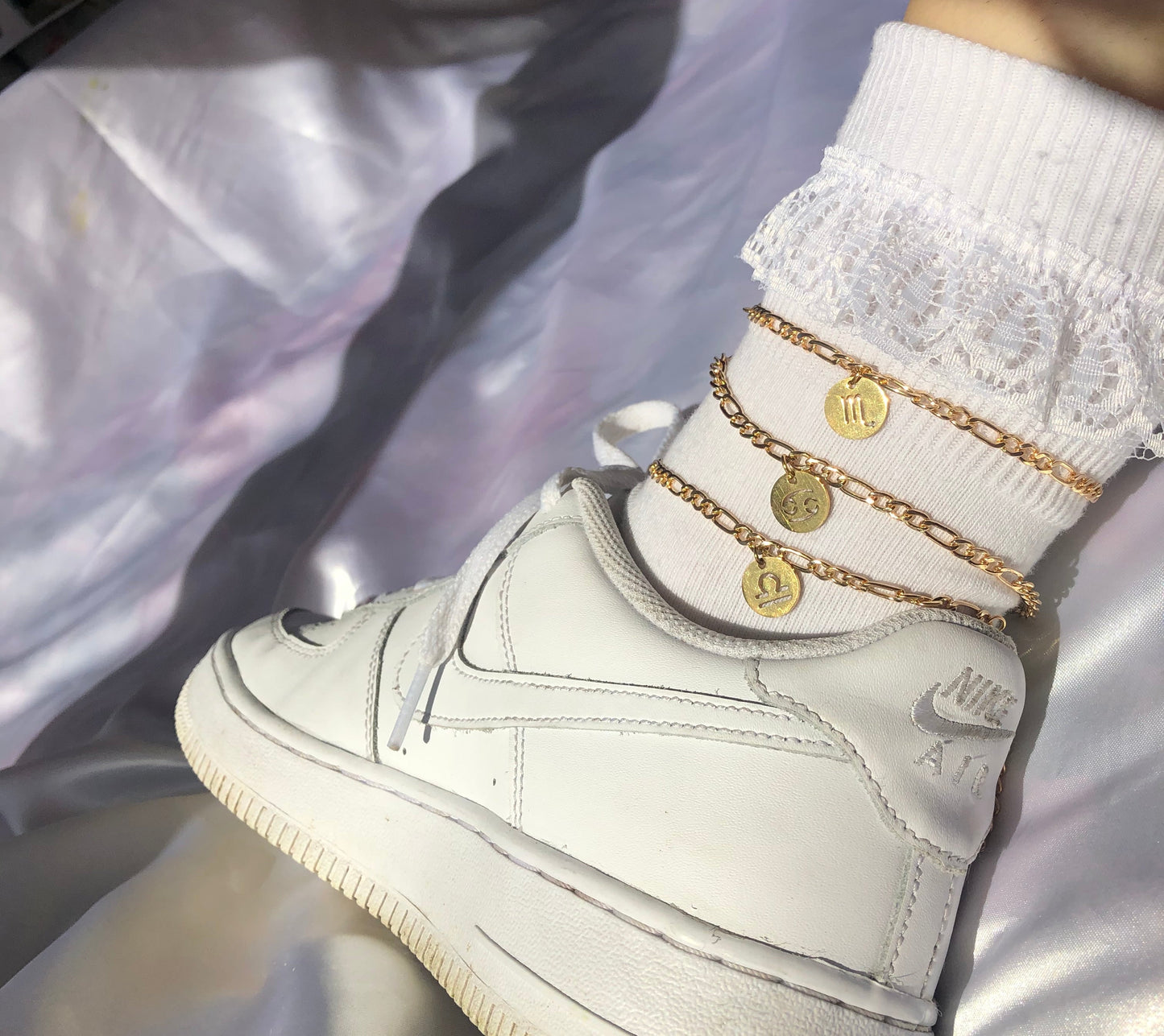 Circle zodiac anklet